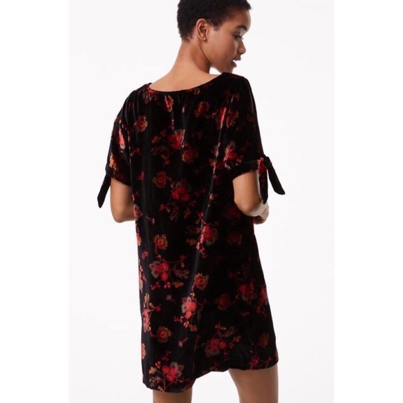 LOFT Floral Velvet Split Sleeve Dress - Picture 4 of 5